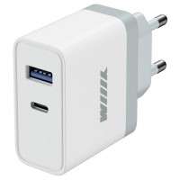 Сетевое зар./устр. Wiiix UNN-4-2-01-QC 3A+2.4A (PD+QC) USB-C/USB-A универсальное белый
