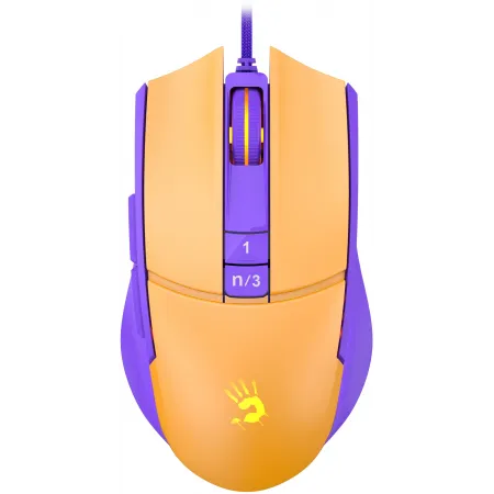 Мышь A4Tech Bloody L65 Max желтый/фиолетовый оптическая 12000dpi USB 6but (L65 MAX/ROYAL VIOLET)