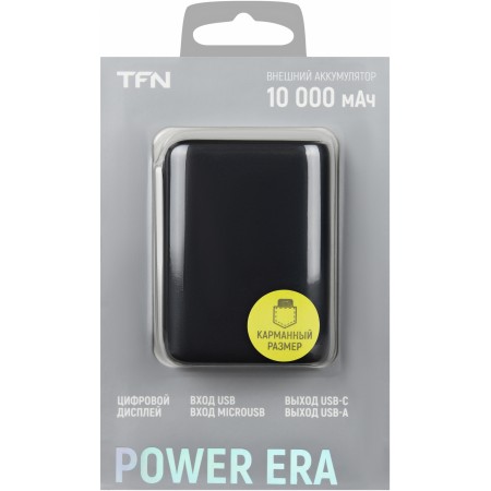 Мобильный аккумулятор TFN Power Era 10 10000mAh 10W 2.1A USB-A/USB-C черный (TFN-PB-252-BK)