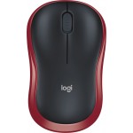 Мышь Logitech M185 черный/красный оптическая 1000dpi беспров. USB1.1 для ноутбука 2but (910-002237)