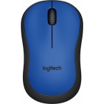 Мышь Logitech Silent M220 синий/черный оптическая 1000dpi silent беспров. USB для ноутбука 2but (910-004879)