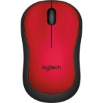 Мышь Logitech Silent M220 красный/черный оптическая 1000dpi silent беспров. USB 2but (910-004880)