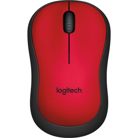 Мышь Logitech Silent M220 красный/черный оптическая 1000dpi silent беспров. USB 2but (910-004880)