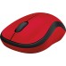 Мышь Logitech Silent M220 красный/черный оптическая 1000dpi silent беспров. USB 2but (910-004880)