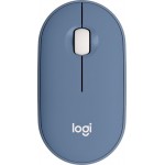 Мышь Logitech Pebble M350 синий/голубой оптическая 1000dpi silent беспров. BT/Radio USB 2but (910-006655)