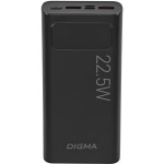 Мобильный аккумулятор Digma DGPF20A 20000mAh QC3.0/PD3.0 22.5W 3A 2xUSB-A/USB-C черный (DGPF20A22PBK)