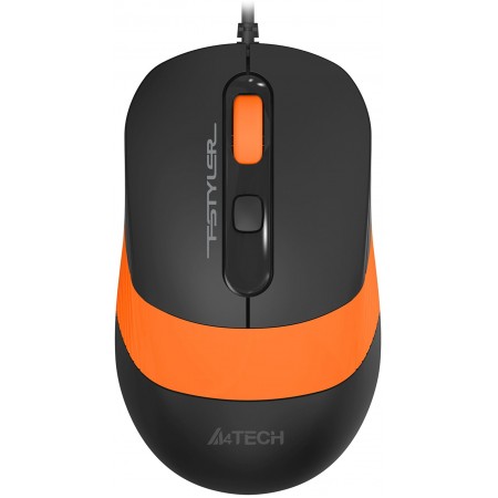 Мышь A4Tech Fstyler FM10S черный/оранжевый оптическая 1600dpi silent USB 3but (FM10S USB ORANGE)