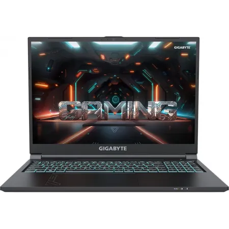 Ноутбук Gigabyte G6 Core i7 12650H 16Gb SSD512Gb NVIDIA GeForce RTX4060 8Gb 16" IPS FHD+ (1920x1200) Free DOS black WiFi BT Cam (KF-G3KZ853SD)