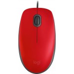 Мышь Logitech M110 Silent красный/черный оптическая 1000dpi silent USB 2but (910-005501)