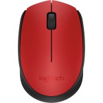 Мышь Logitech M170 красный/черный оптическая 1000dpi беспров. USB 2but (910-004648)