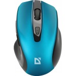 Мышь Defender Prime MB-053 бирюзовый/черный оптическая 1600dpi silent беспров. USB для ноутбука 5but (52054)