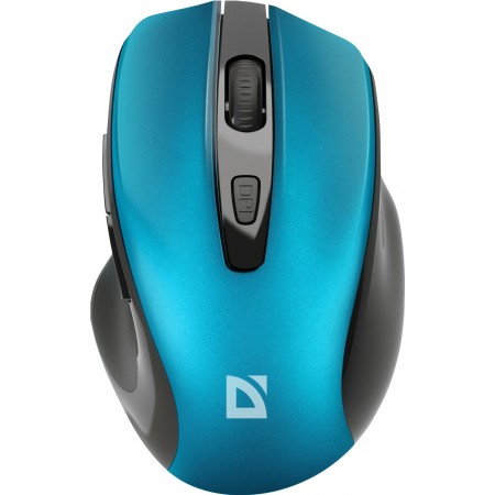 Мышь Defender Prime MB-053 бирюзовый/черный оптическая 1600dpi silent беспров. USB для ноутбука 5but (52054)