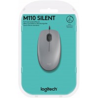 Мышь Logitech M110 Silent серый/темно-серый оптическая 1000dpi silent USB 2but (910-006760)