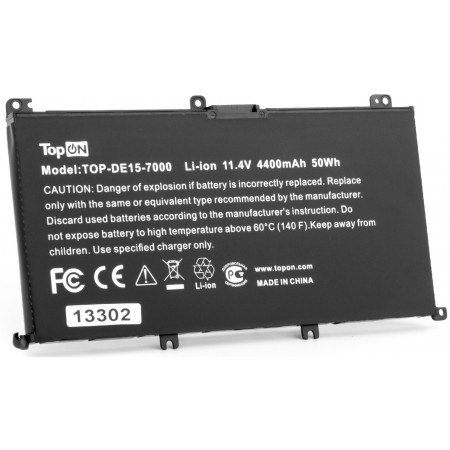 Батарея для ноутбука TopON TOP-DE15-7000 11.4V 4400mAh литиево-ионная (103199)