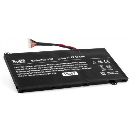 Батарея для ноутбука TopON TOP-VN7 11.4V 4605mAh литиево-ионная Acer Aspire VN7-571, VN7-571G, VN7-591, VN7-591G, VN7-791, VN7-791G, VN7-591G-74SK (103185)