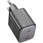 Сетевое зар./устр. Hoco N42 Elogiado 45W 3A+2.25A (PD+QC+AFC) 2xUSB type-C универсальное черный