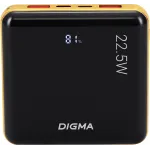 Мобильный аккумулятор Digma DGPF10D 10000mAh QC3.0/PD3.0 22.5W 5A 2xUSB-A/USB-C черный/золотистый (DGPF10D22PBK)