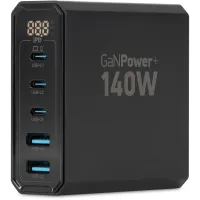 Настольное зар./устр. Digma Pro DPW10A 140W 5A (PD+QC) 3хUSB-C/2xUSB-A универсальное черный (DPW1A4G024BK)