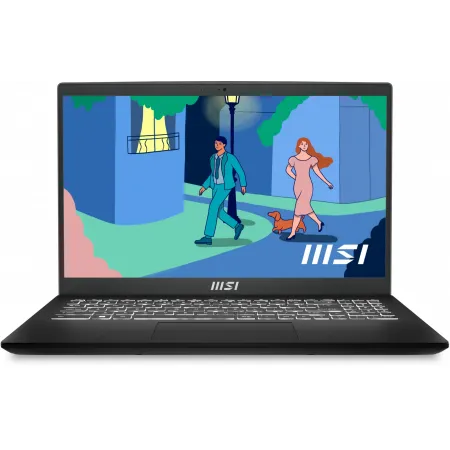 Ноутбук MSI Modern 15 B12MO-826XRO Core i5 1235U 8Gb SSD512Gb Intel Iris Xe graphics 15.6" IPS FHD (1920x1080) noOS black WiFi BT Cam (9S7-15H112-826)