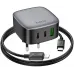 Сетевое зар./устр. Hoco CS33A 30W 3A+2.5A+2A+1.5A (PD+QC) 2xUSB/USB type-C универсальное серый (PD30W(TYPE-C TO TYPE-C) 17536)