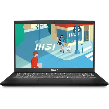 Ноутбук MSI Modern 15 B13M-1017US Core i5 1335U 16Gb SSD512Gb Intel Iris Xe graphics 15.6" IPS FHD (1920x1080) Windows 11 Professional Multi Language black WiFi BT Cam (9S7-15H112-1017)