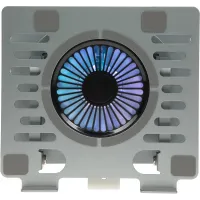 Подставка для ноутбука Digma D-NCP170-1xRGB110-360 17" 240x230x50мм 28дБ 2xUSB 1x 110ммFAN 940г Fan-control алюминий серый