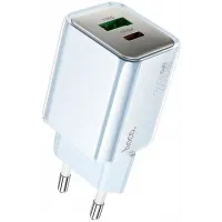 Сетевое зар./устр. Hoco N46 Glorious 20W 3A (PD+QC+AFC) USB-A/Type-C универсальное синий (35318)