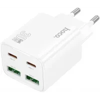 Сетевое зар./устр. Hoco N56 Fundador 30W 3A (PD) 2xUSB/USB type-C универсальное белый (32508)