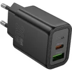 Сетевое зар./устр. Hoco N61 Gentle 20W 3A (PD+QC) USB/USB Type-C универсальное черный (44235)