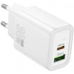 Сетевое зар./устр. Hoco N63 Gentle 30W 3A (PD+QC) USB Type-C универсальное белый