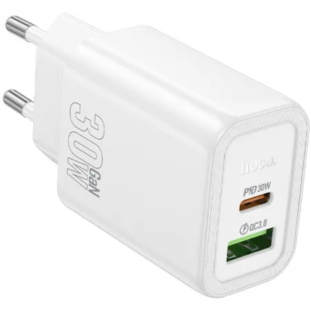 Сетевое зар./устр. Hoco N63 Gentle 30W 3A (PD+QC) USB Type-C универсальное белый