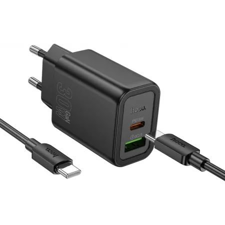 Сетевое зар./устр. Hoco N63 Gentle 30W 3A (PD+QC) USB Type-C универсальное черный (44396)