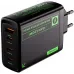 Сетевое зар./устр. Movespeed Pro AC120 100W 5A+3A+2.5A+2.25A+1.5A (PD+QC+AFC) USB/3xUSB Type-C универсальное черный/зеленый