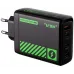 Сетевое зар./устр. Movespeed Pro AC120 100W 5A+3A+2.5A+2.25A+1.5A (PD+QC+AFC) USB/3xUSB Type-C универсальное черный/зеленый