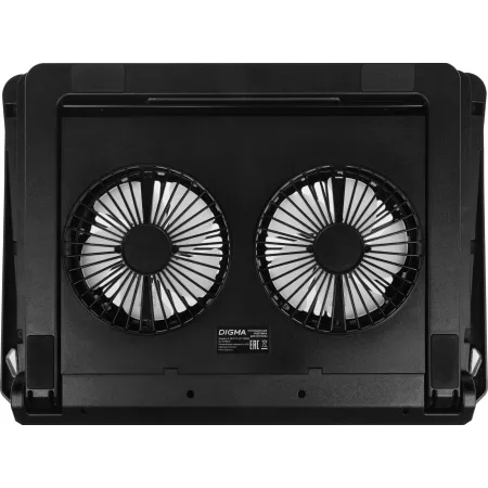 Подставка для ноутбука Digma D-NCP170-2x110RGB 18" 400x288x45мм 52дБ 2xUSB 2x 110ммFAN 1250г Fan-control металл/пластик черный