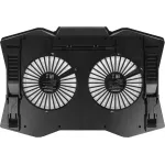Подставка для ноутбука Digma D-NCP180-2x110RGB 18" 410x280x34мм 20дБ 2xUSB 2x 110ммFAN 700г Fan-control пластик ABS черный