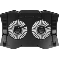 Подставка для ноутбука Digma D-NCP180-2x110RGB 18" 410x280x34мм 20дБ 2xUSB 2x 110ммFAN 700г Fan-control пластик ABS черный