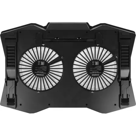 Подставка для ноутбука Digma D-NCP180-2x110RGB 18" 410x280x34мм 20дБ 2xUSB 2x 110ммFAN 700г Fan-control пластик ABS черный