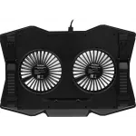 Подставка для ноутбука Digma D-NCP180-2x110 18" 410x280x34мм 20дБ 2xUSB 2x 110ммFAN 700г пластик ABS черный