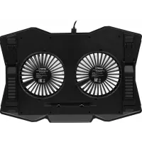 Подставка для ноутбука Digma D-NCP180-2x110 18" 410x280x34мм 20дБ 2xUSB 2x 110ммFAN 700г пластик ABS черный