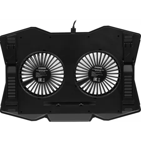 Подставка для ноутбука Digma D-NCP180-2x110 18" 410x280x34мм 20дБ 2xUSB 2x 110ммFAN 700г пластик ABS черный