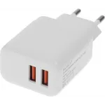 Сетевое зар./устр. BoraSCO 15W 3A 2xUSB универсальное белый (52582)