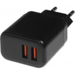 Сетевое зар./устр. BoraSCO 15W 3A 2xUSB универсальное черный (52583)