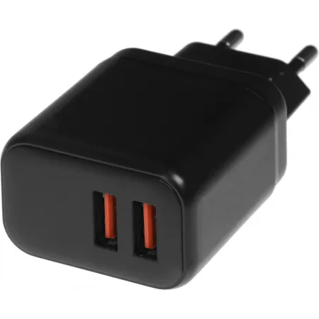Сетевое зар./устр. BoraSCO 15W 3A 2xUSB универсальное черный (52583)