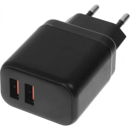 Сетевое зар./устр. BoraSCO 15W 3A 2xUSB универсальное черный (52581)