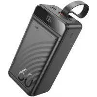 Мобильный аккумулятор Hoco J123C Element 60000mAh QC3.0/PD3.0 22.5W 5A 3xUSB-A/USB-C черный (12098)