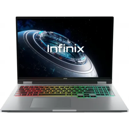 Ноутбук Infinix GTBook GL614 Core i5 13420H 16Gb SSD512Gb NVIDIA GeForce RTX 5060 8Gb 16" IPS 2K (2560x1600) FreeDOS silver WiFi BT Cam (71005000135)