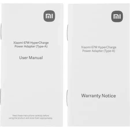 Сетевое зар./устр. Xiaomi 67W HyperCharge Power Adapter 67W 3.25A (PD) USB универсальное белый (BHR07SKEU)