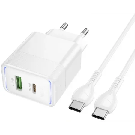 Сетевое зар./устр. Hoco CS112A Lounge PD30W+QC3.0 with cable 30W 3A (PD+QC) универсальное белый (80417) Сетевое зар./устр. Hoco CS112A Lounge PD30W+QC3.0 with cable 30W 3A (PD+QC) универсальное белый (80417)