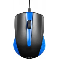 Мышь Оклик 225M черный/синий оптическая 1200dpi USB 3but (288233)